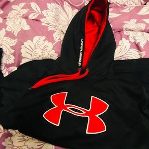 Red and black under amour hoodie